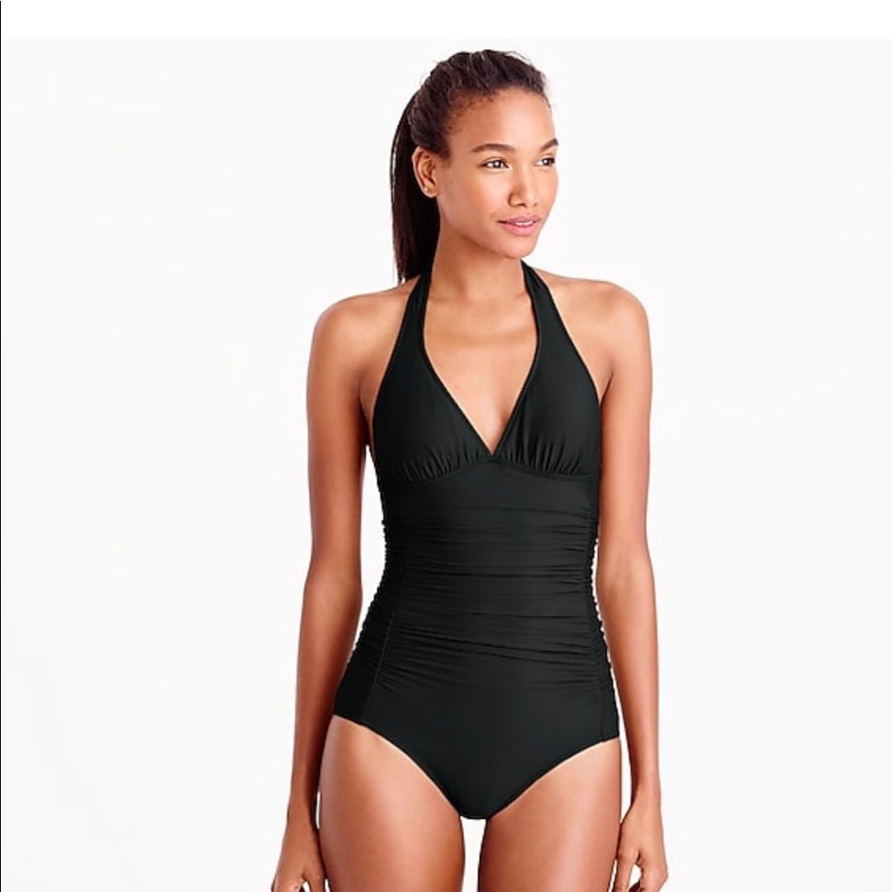 Jcrew one piece bathing suit ruched halter